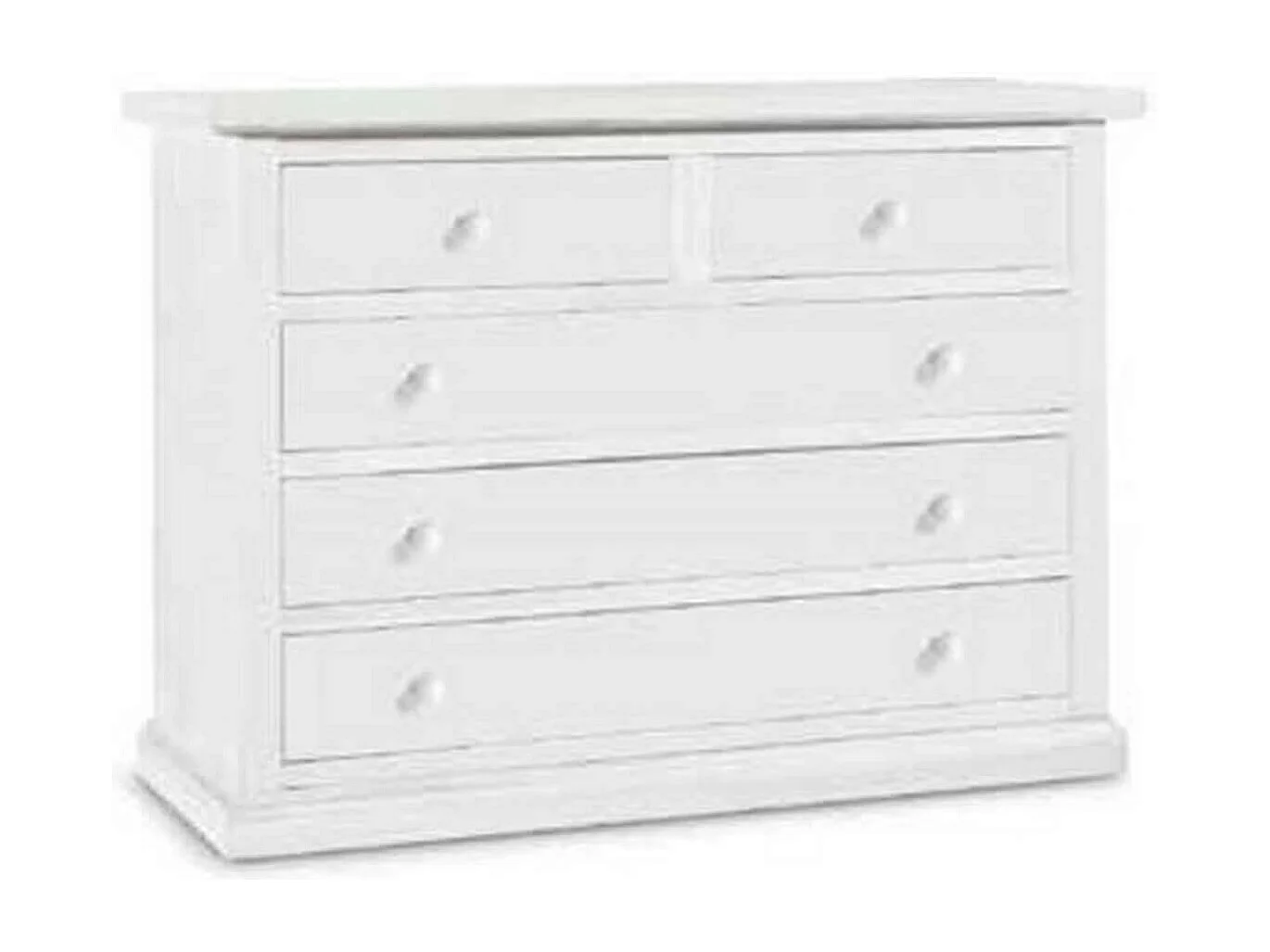 MilaniHome.it - Comò In Legno Massello 122x55x90di coloreBianco