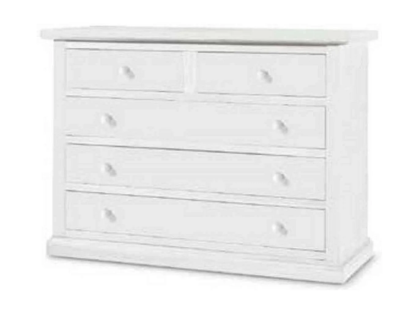 MilaniHome.it - Comò In Legno Massello 122x55x90di coloreBianco