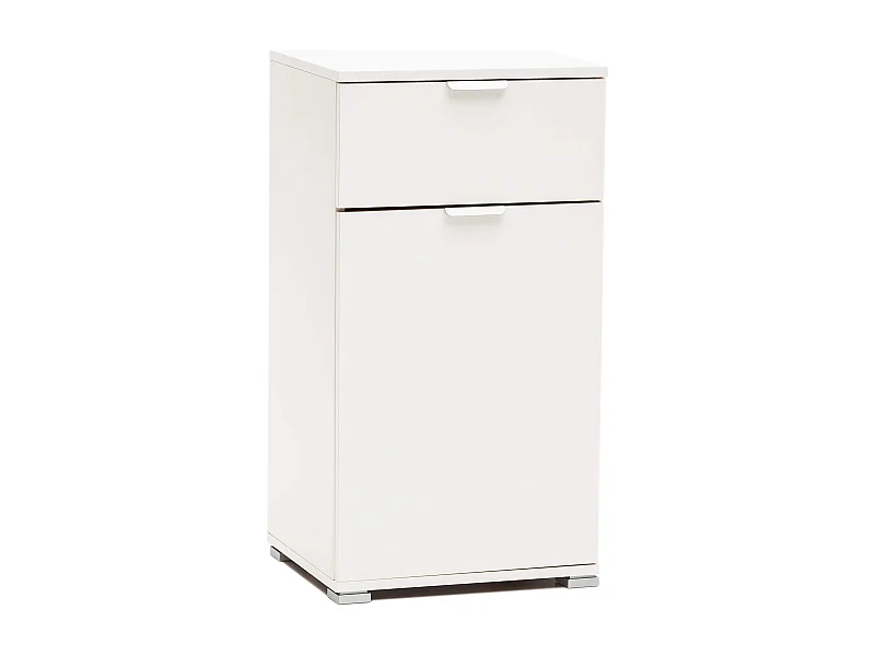 MilaniHome.it - armadietto un anta e un cassetto per soggiorno cucina bagno fatto in Italia cm 45x38x85 hdi coloreBianco