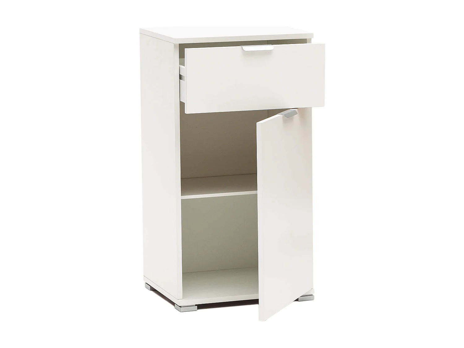 MilaniHome.it - armadietto un anta e un cassetto per soggiorno cucina bagno fatto in Italia cm 45x38x85 hdi coloreBianco