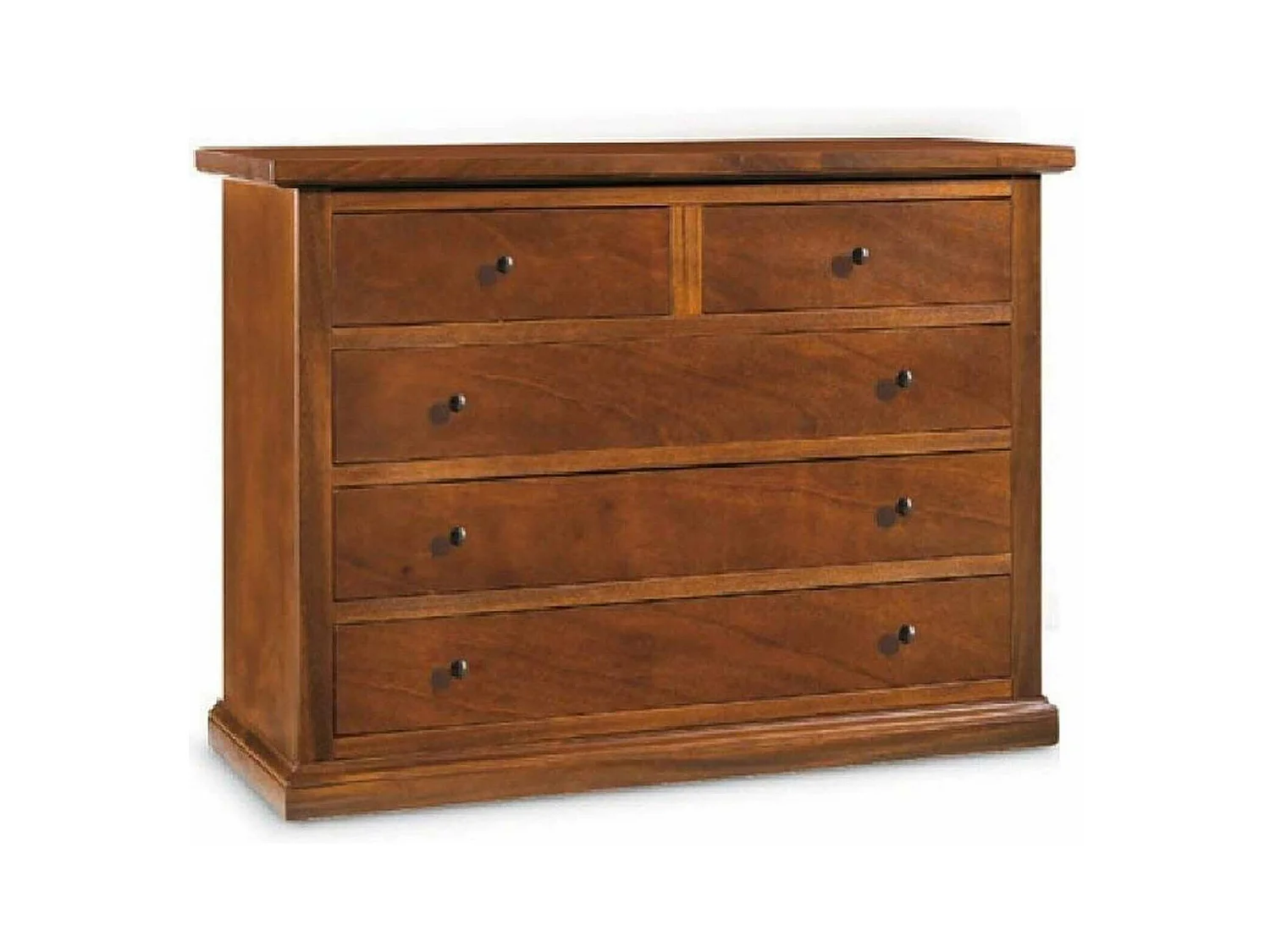 MilaniHome.it - Comò' In Legno Massello 122x55x90 Xdi coloreTinta noce