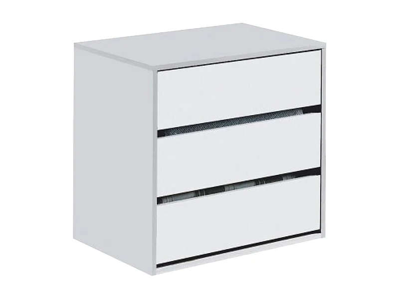 Commode multiusage avec 3 tiroirs couleur blanc - Longueur 60 x Hauteur 57 x profondeur 44 cm