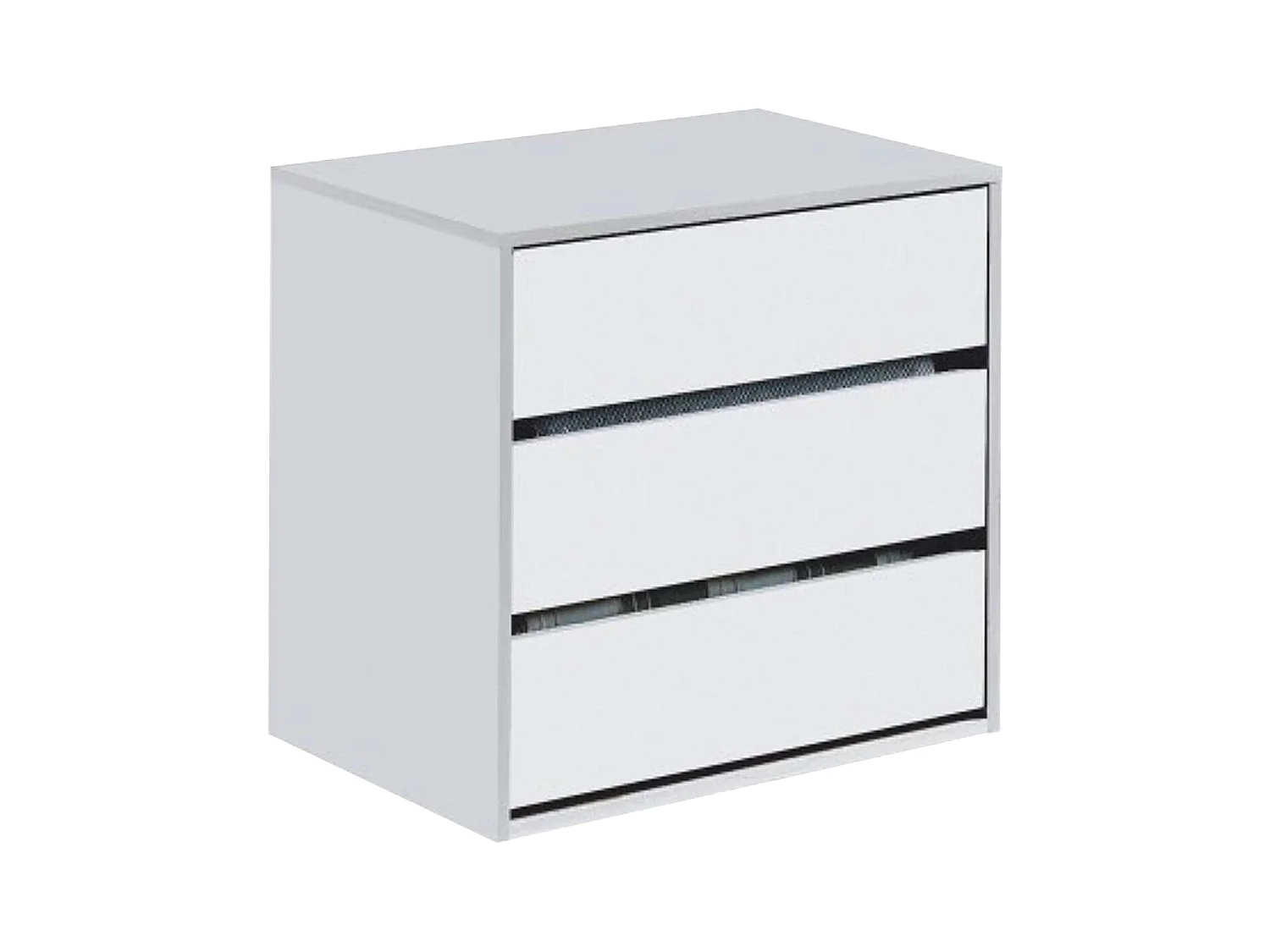 Commode multiusage avec 3 tiroirs couleur blanc - Longueur 60 x Hauteur 57 x profondeur 44 cm