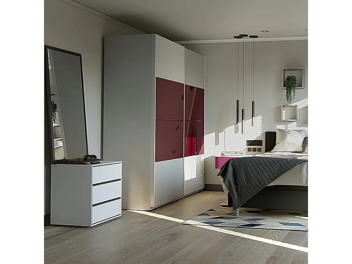 Commode multiusage avec 3 tiroirs couleur blanc - Longueur 60 x Hauteur 57 x profondeur 44 cm