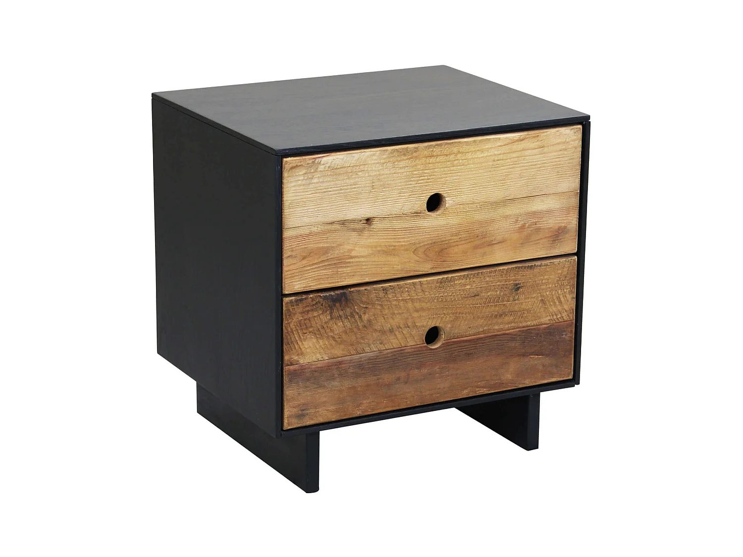 MilaniHome.it - comodino di design moderno in legno di pino riciclato massiccio stile moderno vintagedi coloreMarrone