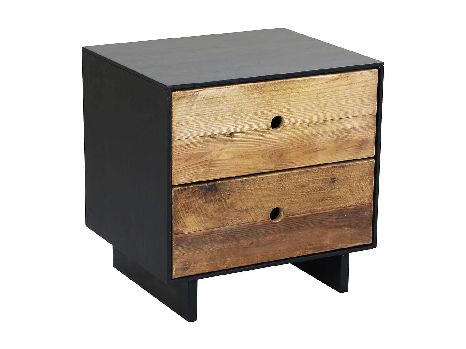 MilaniHome.it - comodino di design moderno in legno di pino riciclato massiccio stile moderno vintagedi coloreMarrone