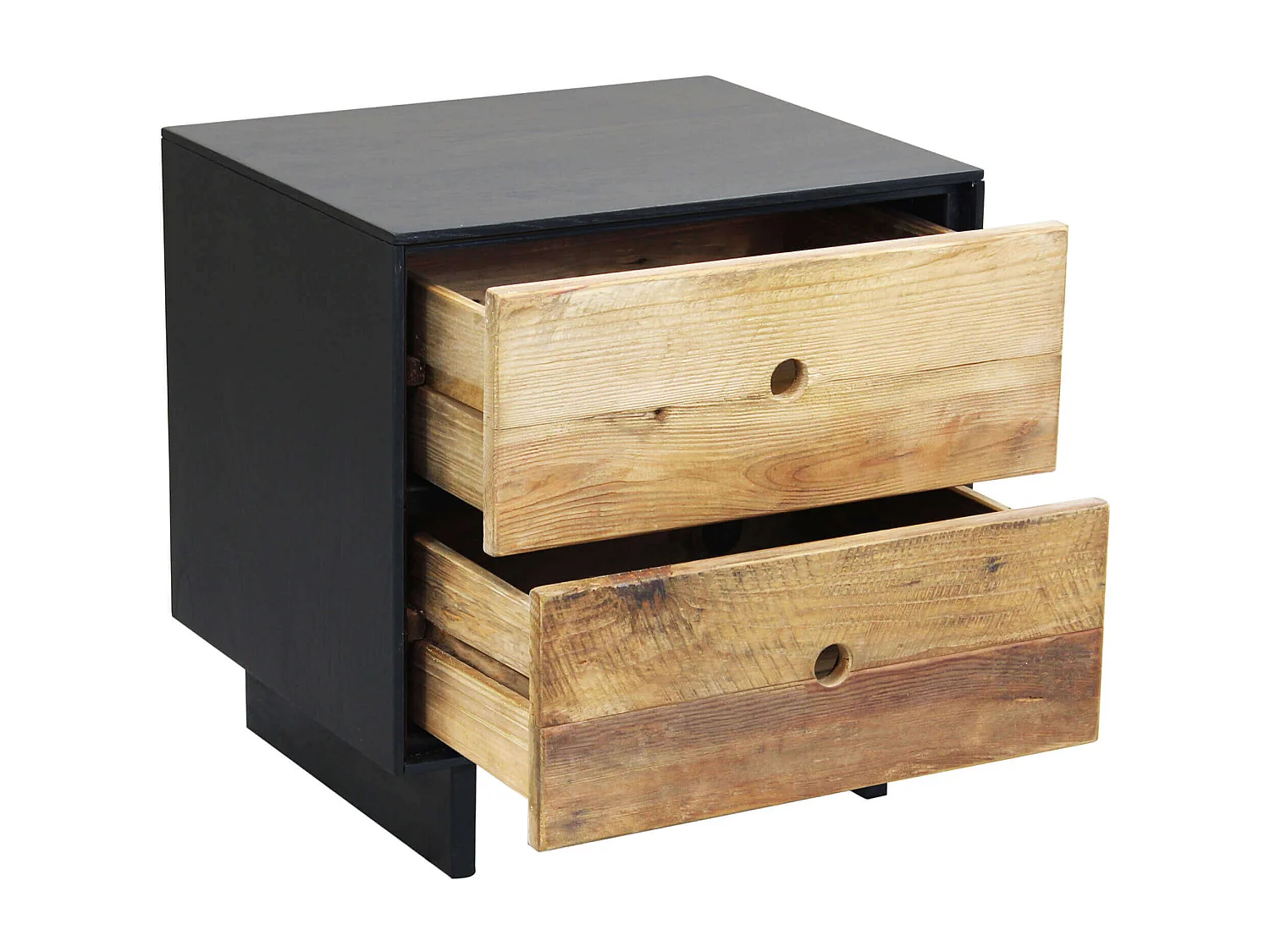 MilaniHome.it - comodino di design moderno in legno di pino riciclato massiccio stile moderno vintagedi coloreMarrone