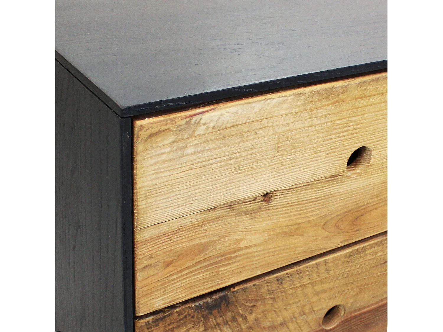 MilaniHome.it - comodino di design moderno in legno di pino riciclato massiccio stile moderno vintagedi coloreMarrone