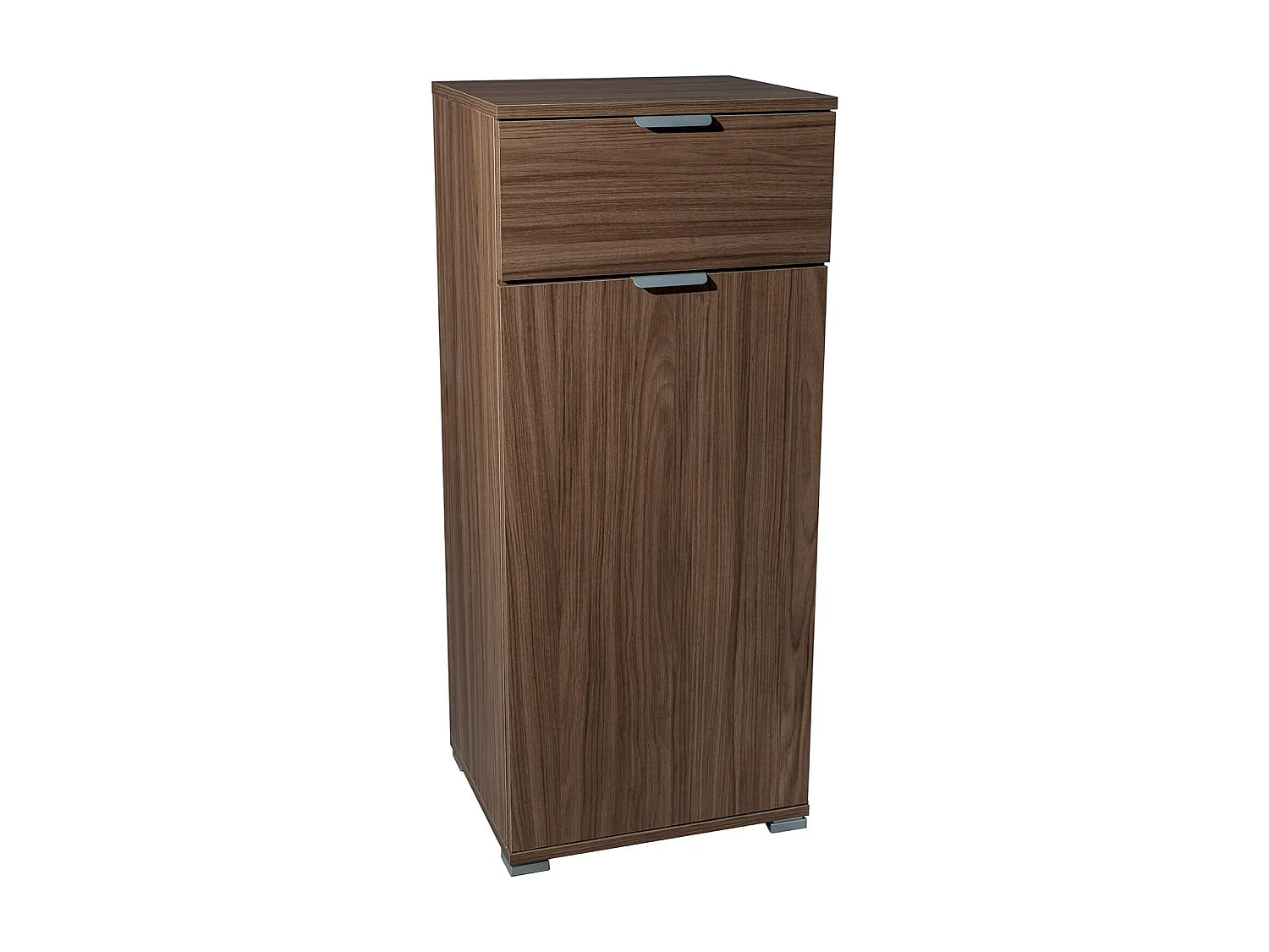 MilaniHome.it - armadietto con un'anta e un cassetto per soggiorno cucina bagno fatto in Italia cm 45x38x103 hdi coloreMarrone