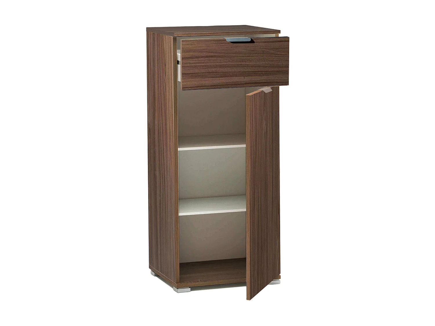 MilaniHome.it - armadietto con un'anta e un cassetto per soggiorno cucina bagno fatto in Italia cm 45x38x103 hdi coloreMarrone