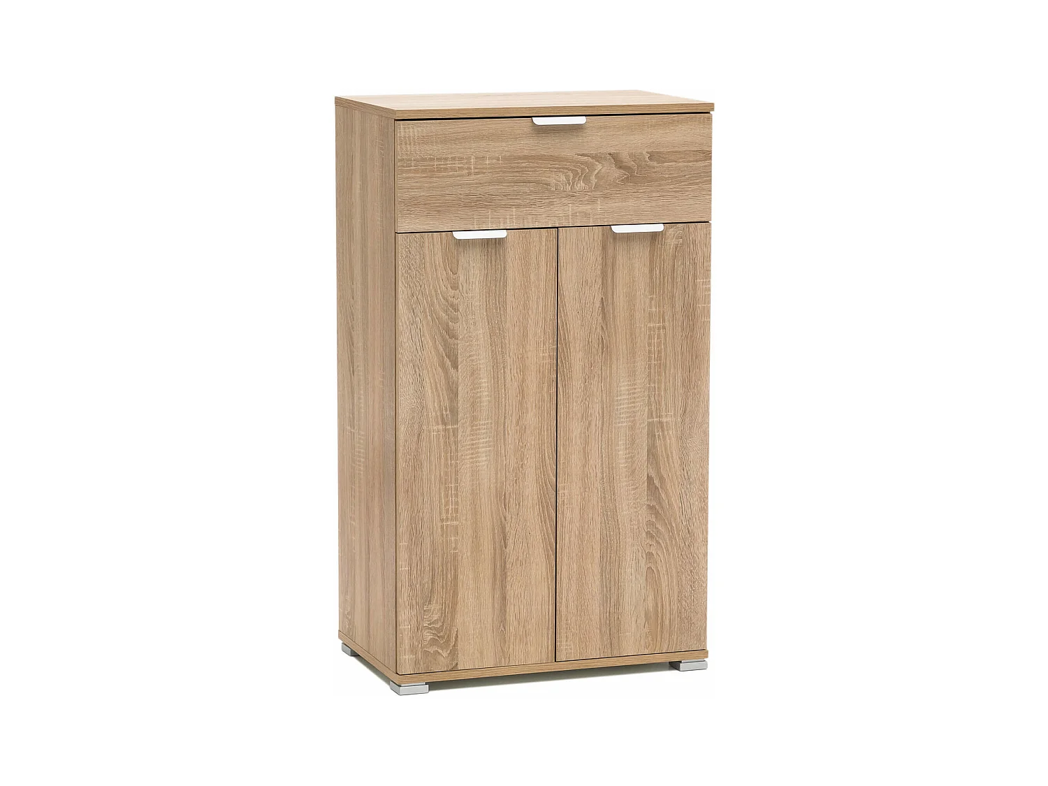 MilaniHome.it - armadietto con due ante e un cassetto per soggiorno cucina bagno fatto in Italia cm 27x38x103 hdi coloreMarrone chiaro