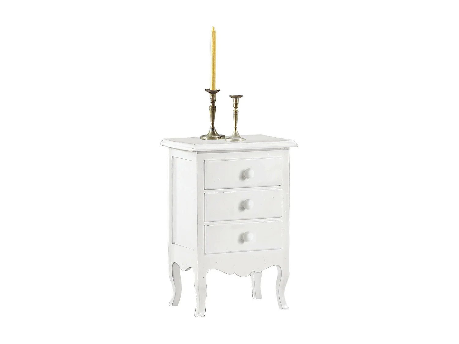 MilaniHome.it - Comodino 3 Cassetti Bianco 43x32x64 Per Interno Camera Cameretta Moderno Massellodi coloreBianco