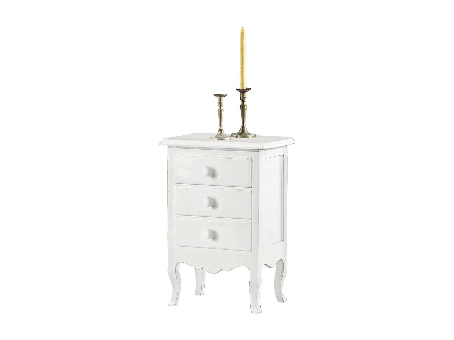 MilaniHome.it - Comodino 3 Cassetti Bianco 43x32x64 Per Interno Camera Cameretta Moderno Massellodi coloreBianco