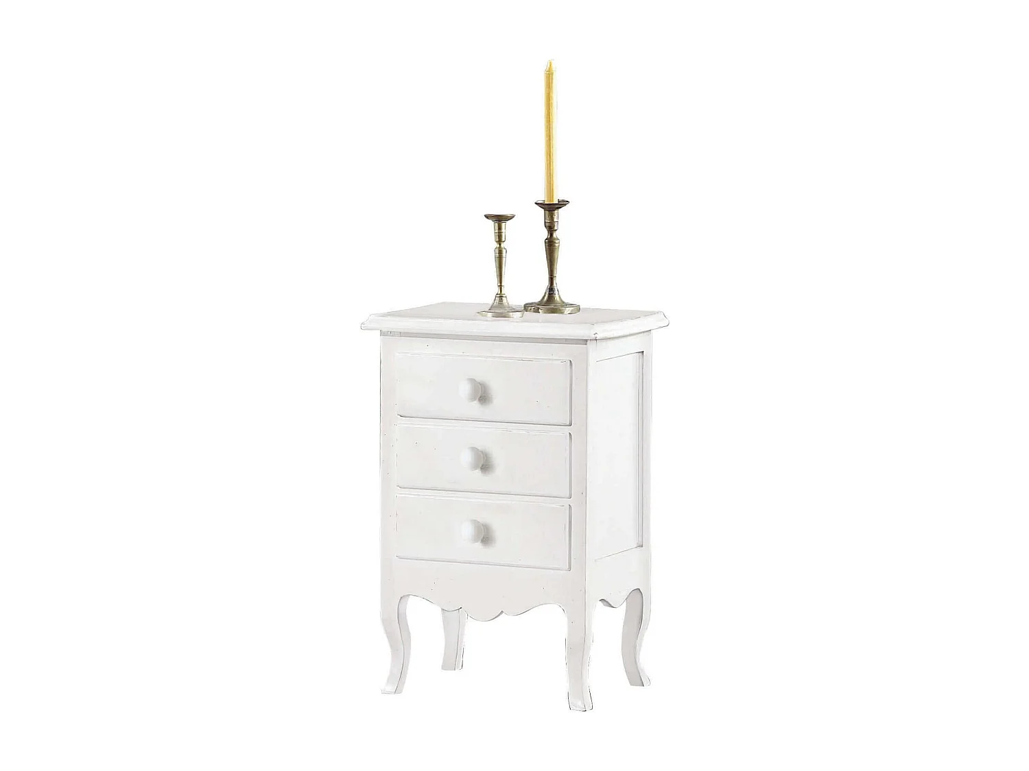 MilaniHome.it - Comodino 3 Cassetti Bianco 43x32x64 Per Interno Camera Cameretta Moderno Massellodi coloreBianco