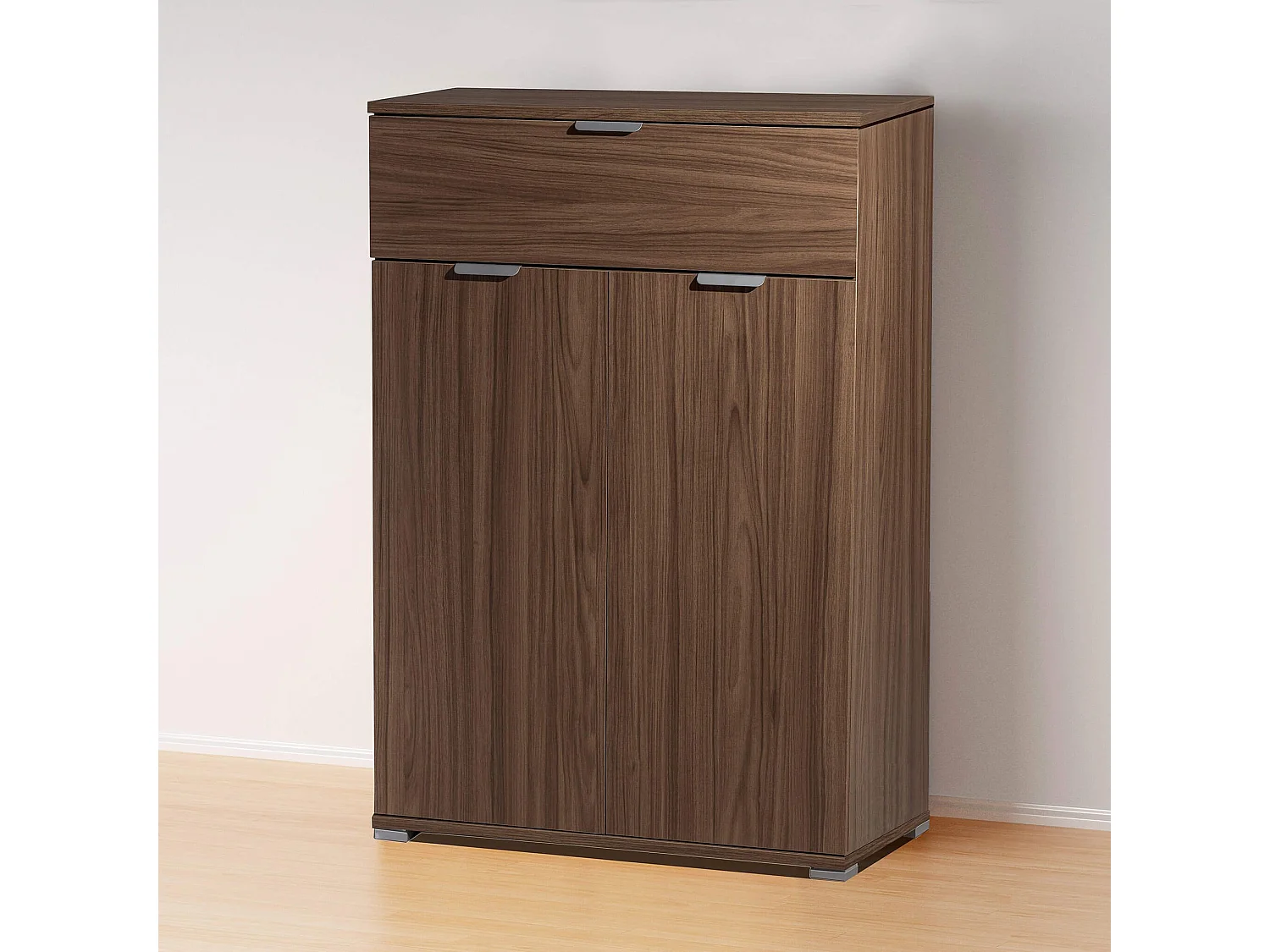 MilaniHome.it - armadietto con 2 ante e un cassetto per soggiorno cucina bagno fatto in Italia cm 75x38x112 hdi coloreMarrone