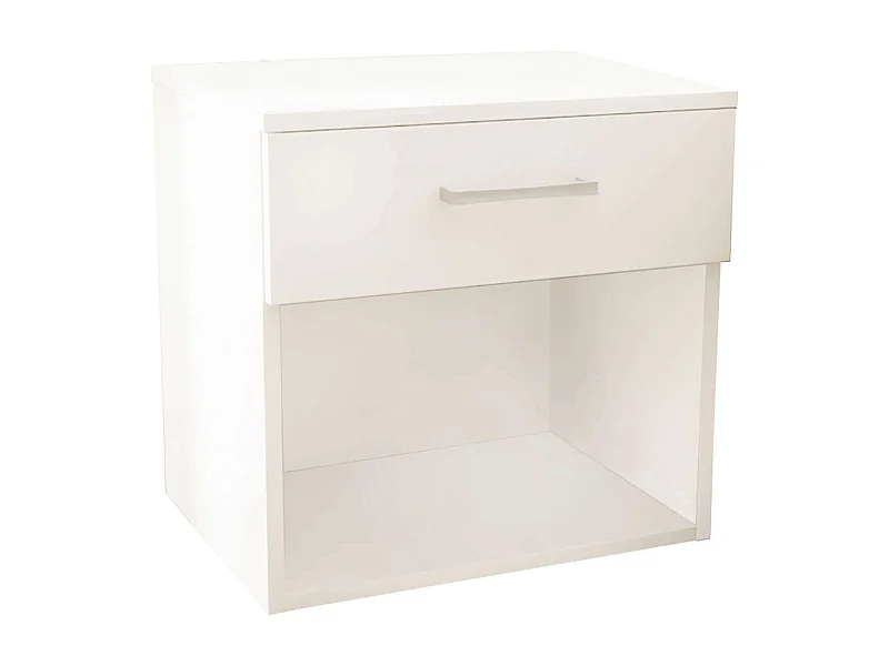 MilaniHome.it - comodino un cassetto e un vano di design moderno contemporaneo cm 44,5 x 35 x 43,5 hdi coloreBianco