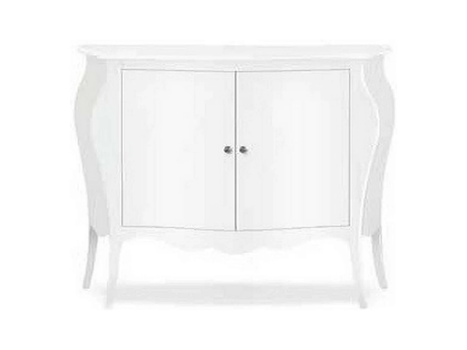 MilaniHome.it - Comò' In Legno Massello Bombato 120x50x85di coloreBianco