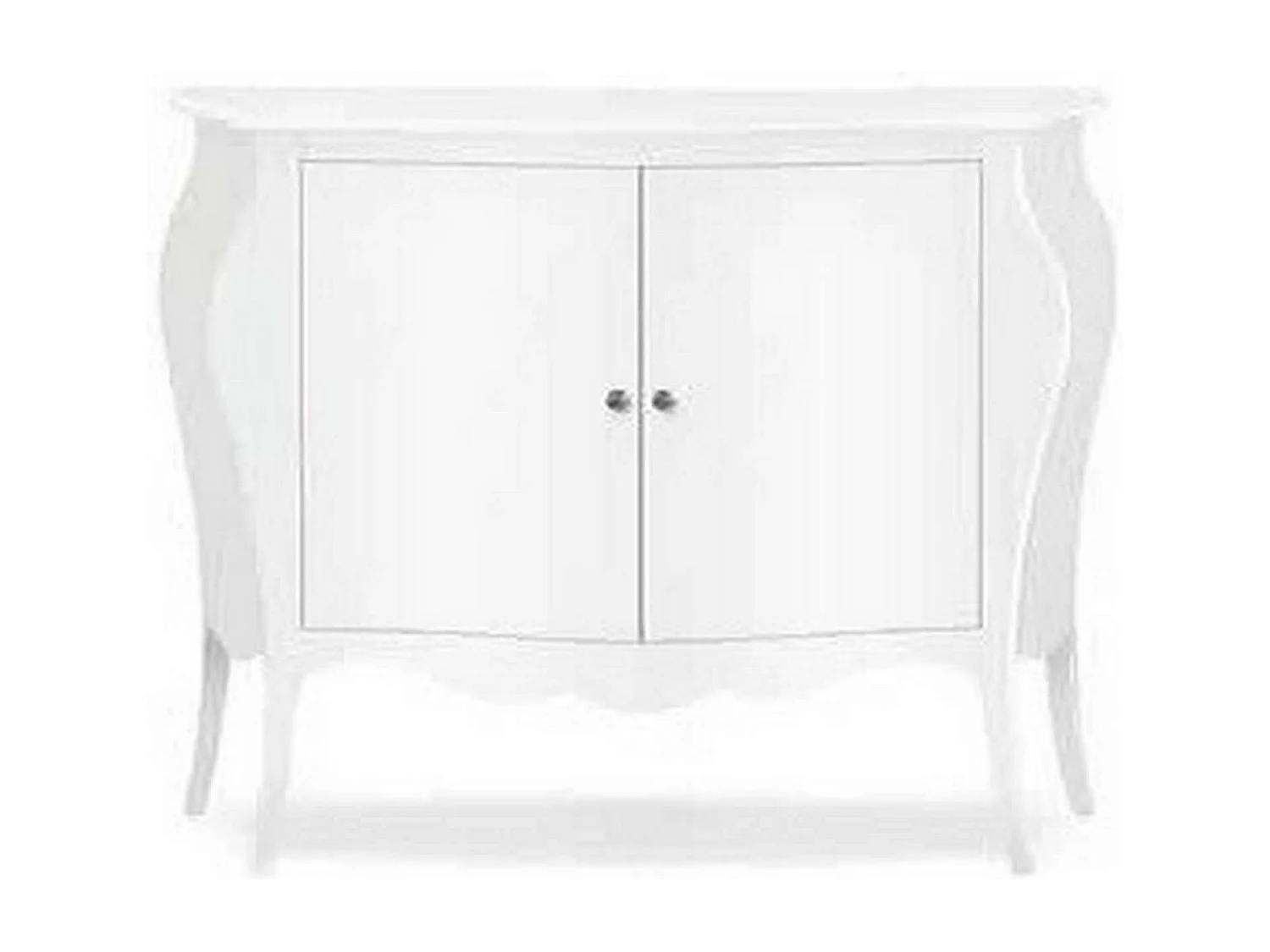 MilaniHome.it - Comò' In Legno Massello Bombato 120x50x85di coloreBianco