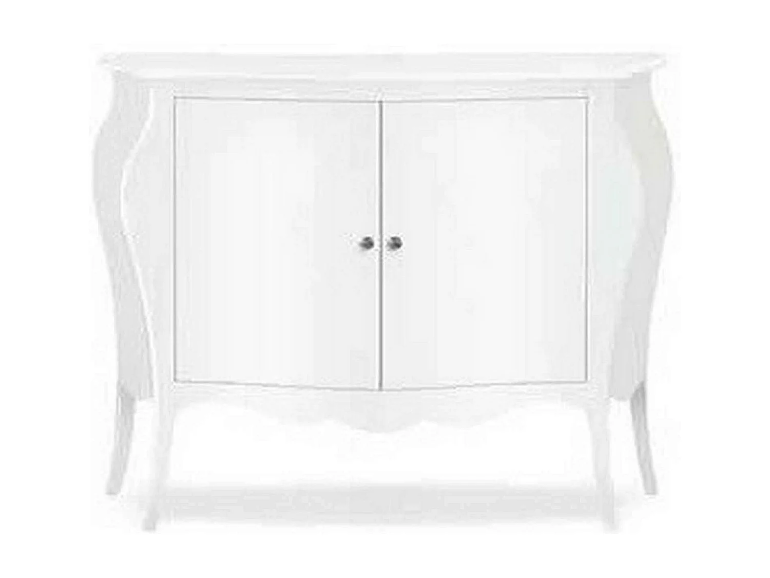 MilaniHome.it - Comò' In Legno Massello Bombato 120x50x85di coloreBianco