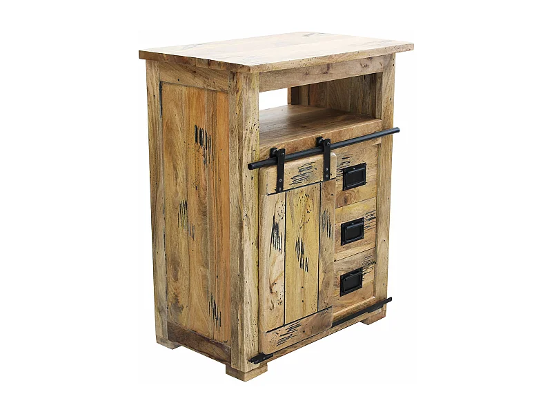 MilaniHome.it - mobiletto legno di mango di design moderno industrial cm 70x45x90 hdi coloreMarrone