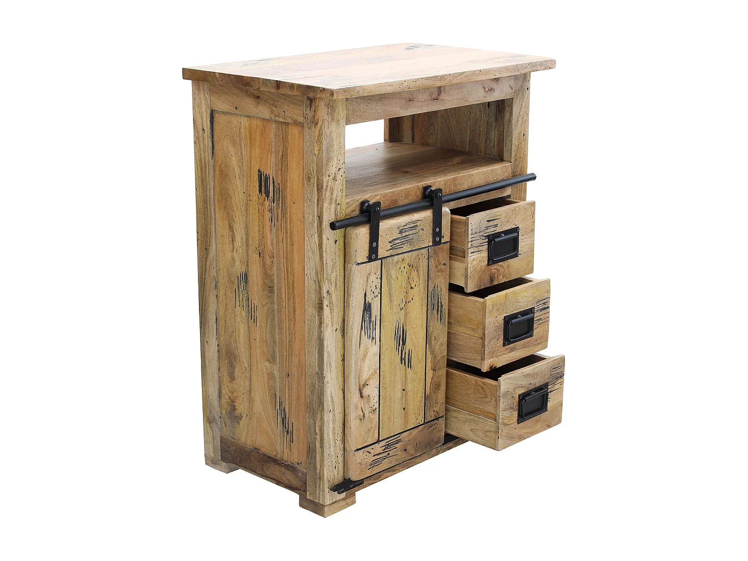 MilaniHome.it - mobiletto legno di mango di design moderno industrial cm 70x45x90 hdi coloreMarrone