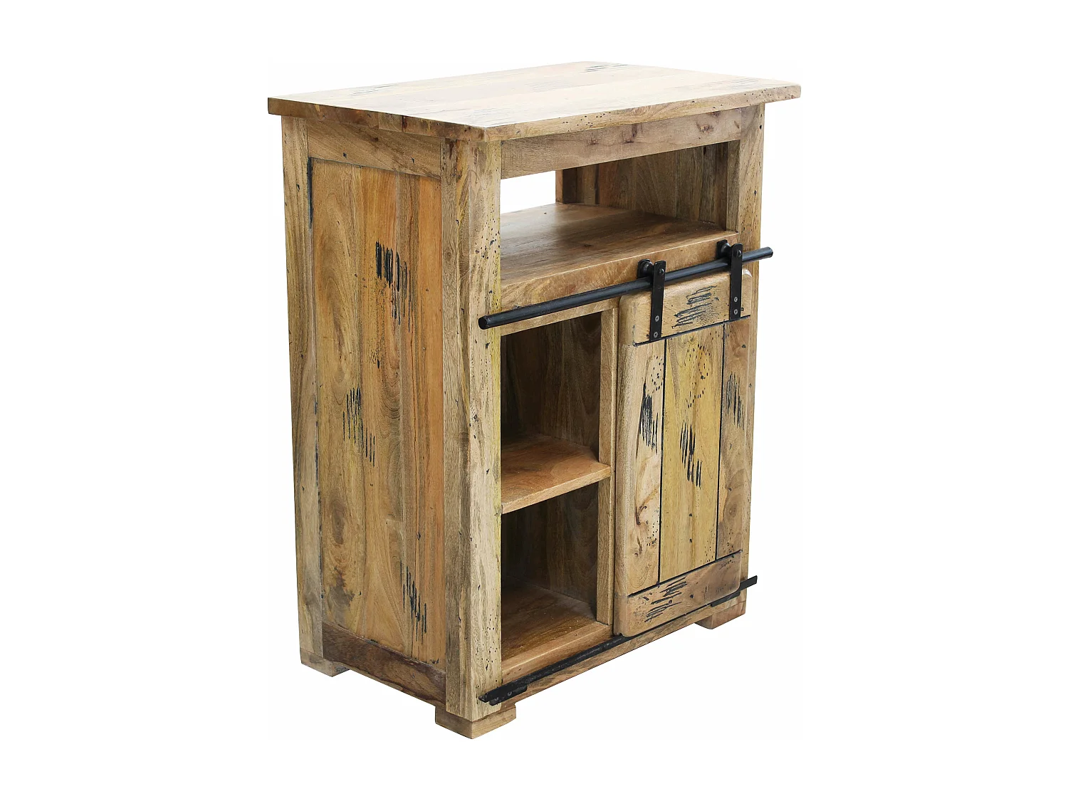 MilaniHome.it - mobiletto legno di mango di design moderno industrial cm 70x45x90 hdi coloreMarrone