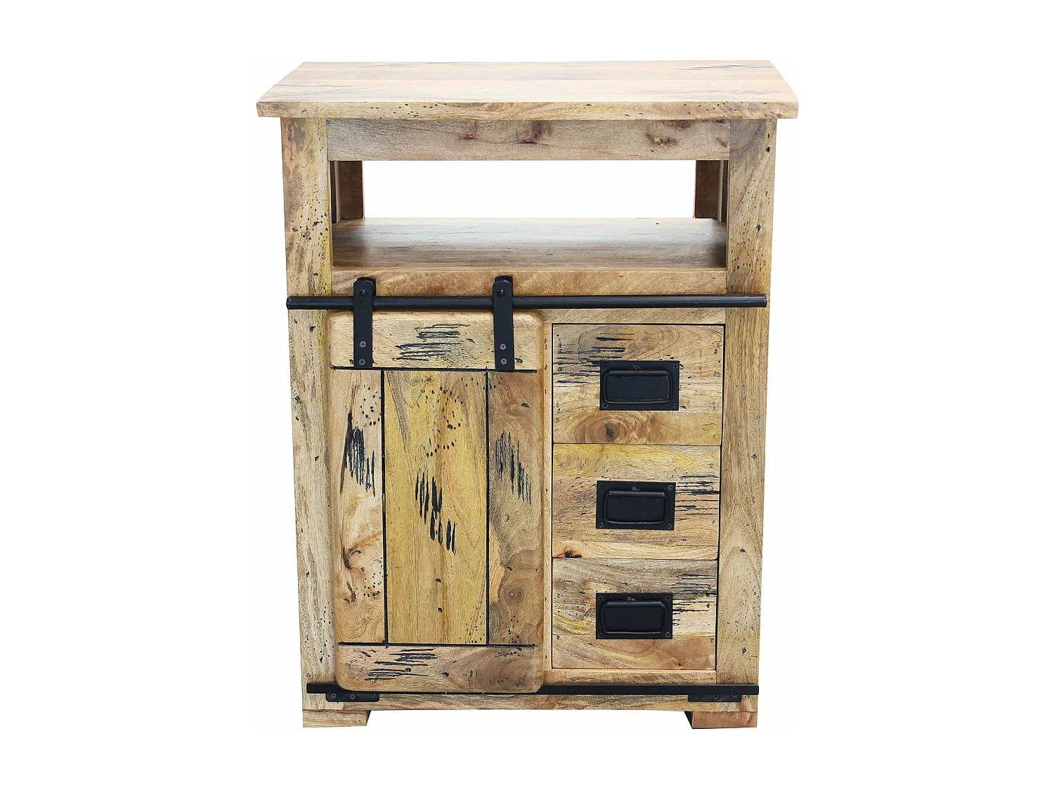 MilaniHome.it - mobiletto legno di mango di design moderno industrial cm 70x45x90 hdi coloreMarrone