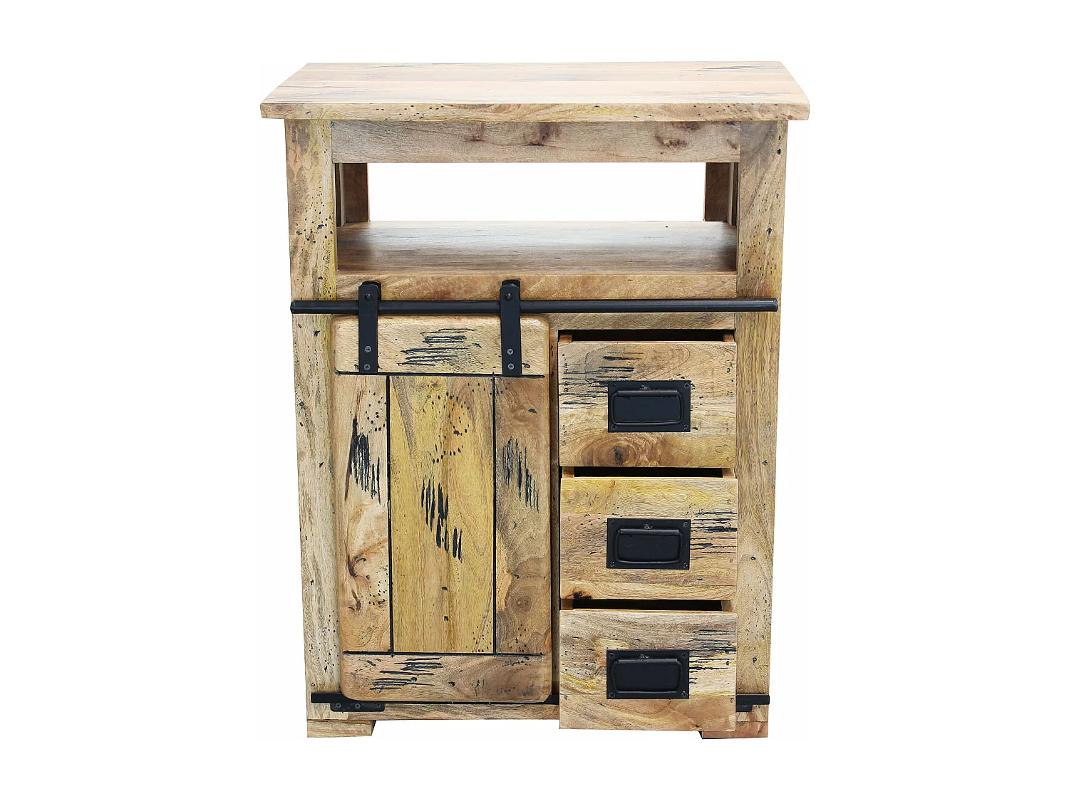 MilaniHome.it - mobiletto legno di mango di design moderno industrial cm 70x45x90 hdi coloreMarrone