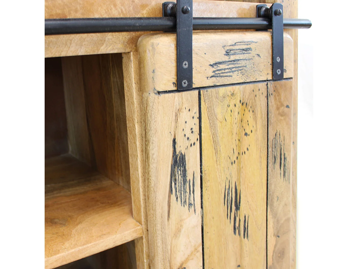 MilaniHome.it - mobiletto legno di mango di design moderno industrial cm 70x45x90 hdi coloreMarrone