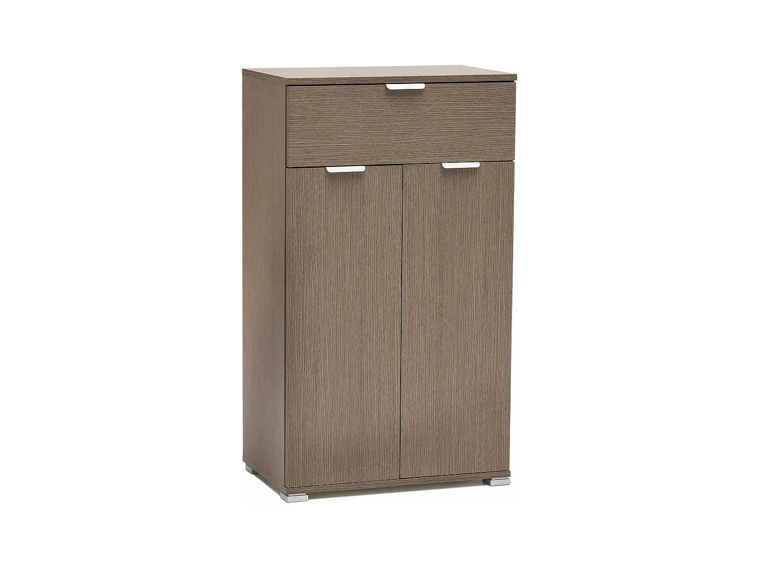 MilaniHome.it - armadietto con due ante e un cassetto per soggiorno cucina bagno fatto in Italia cm 60x38x103 hdi coloreRovere grigio