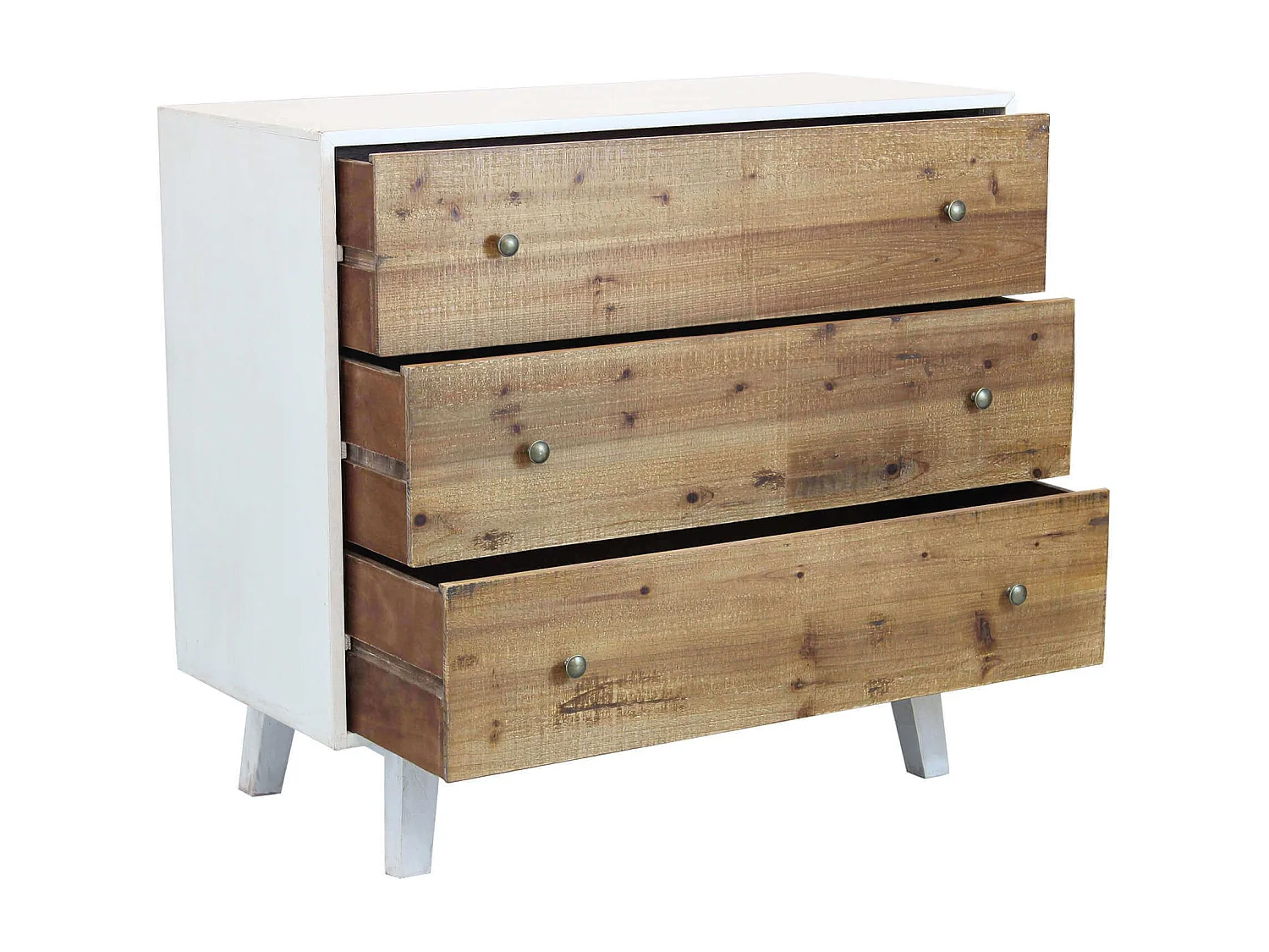 MilaniHome.it - comò con 3 cassetti di design moderno per salotto cucina sala da pranzo cm 100x45x90 hdi coloreBianco