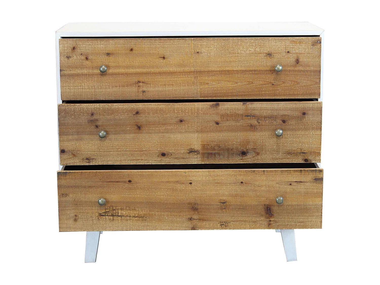 MilaniHome.it - comò con 3 cassetti di design moderno per salotto cucina sala da pranzo cm 100x45x90 hdi coloreBianco