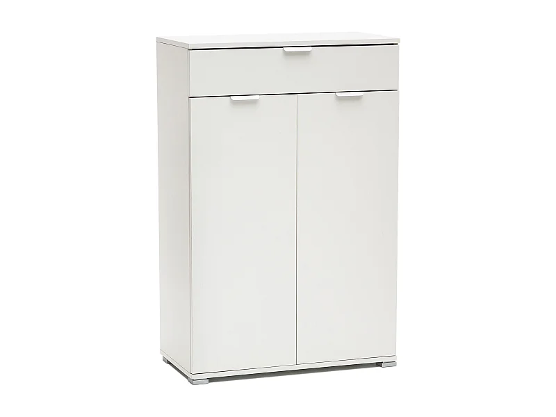 MilaniHome.it - armadietto con 2 ante e un cassetto per soggiorno cucina bagno fatto in Italia cm 75x38x112 hdi coloreBianco