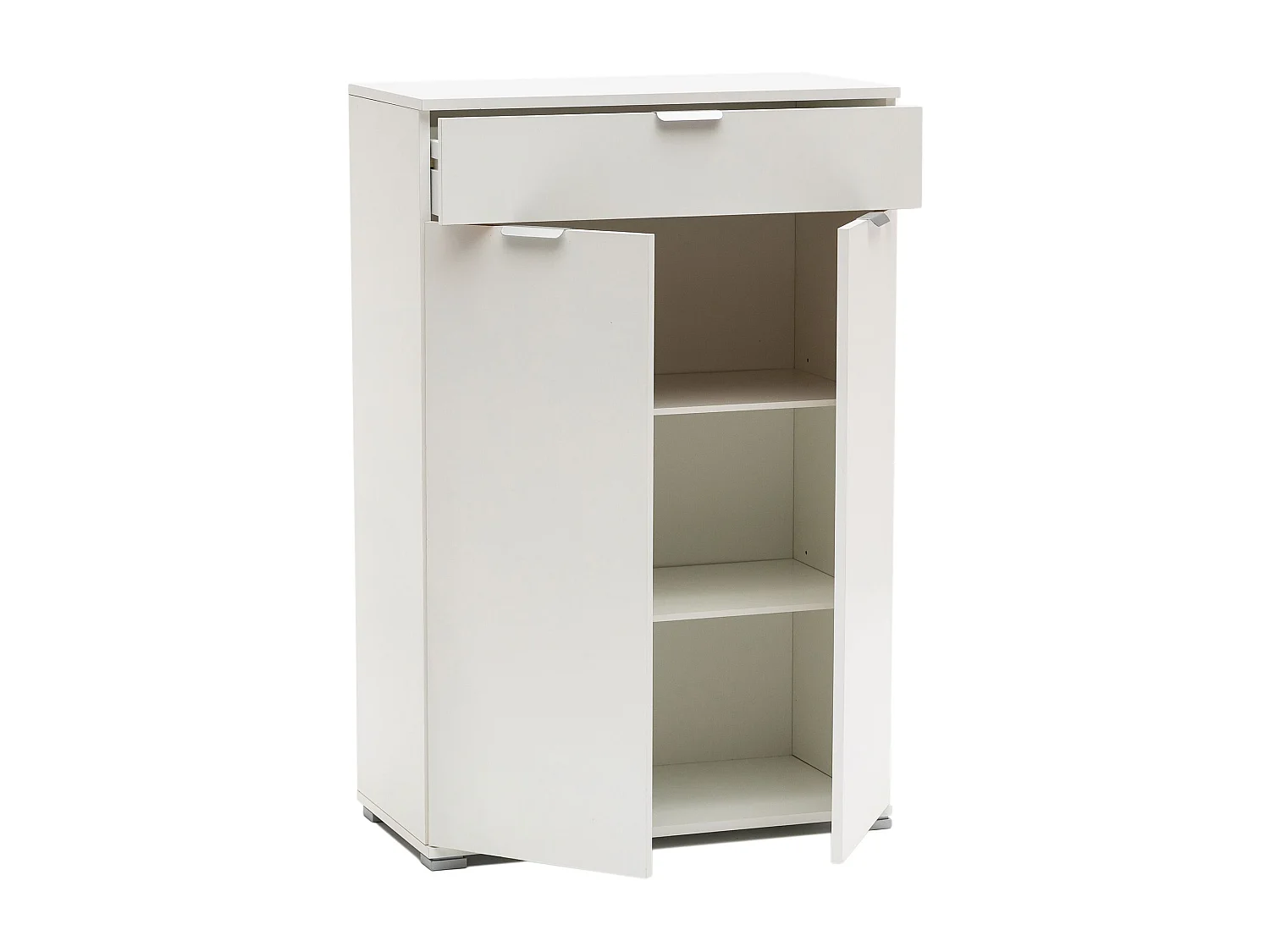 MilaniHome.it - armadietto con 2 ante e un cassetto per soggiorno cucina bagno fatto in Italia cm 75x38x112 hdi coloreBianco