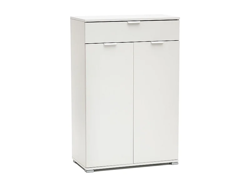 MilaniHome.it - armadietto con 2 ante e un cassetto per soggiorno cucina bagno fatto in Italia cm 75x38x112 hdi coloreBianco