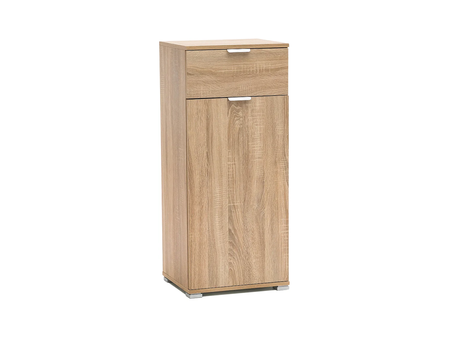 MilaniHome.it - armadietto con un'anta e un cassetto per soggiorno cucina bagno fatto in Italia cm 45x38x103 hdi coloreMarrone chiaro