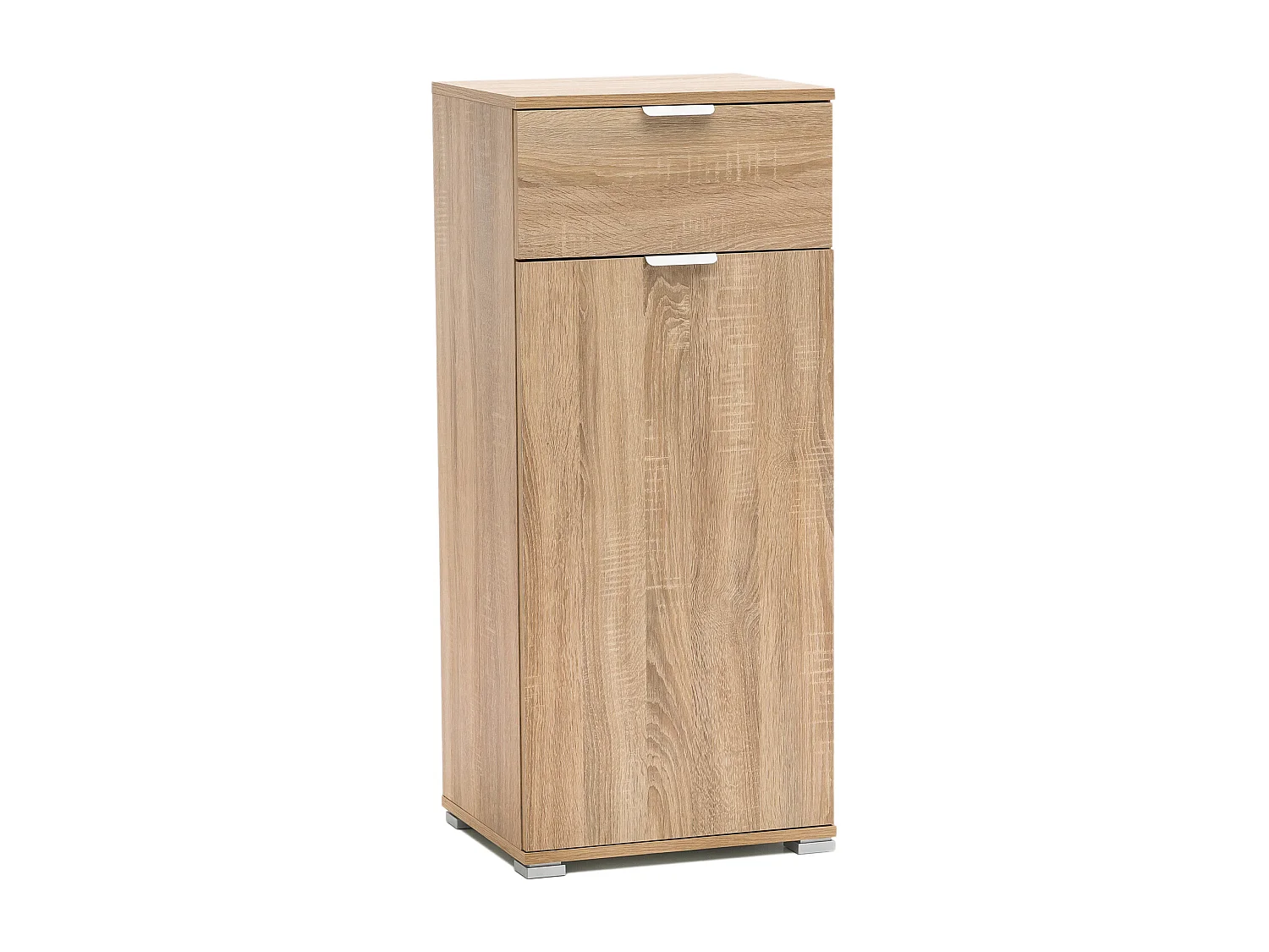 MilaniHome.it - armadietto con un'anta e un cassetto per soggiorno cucina bagno fatto in Italia cm 45x38x103 hdi coloreMarrone chiaro