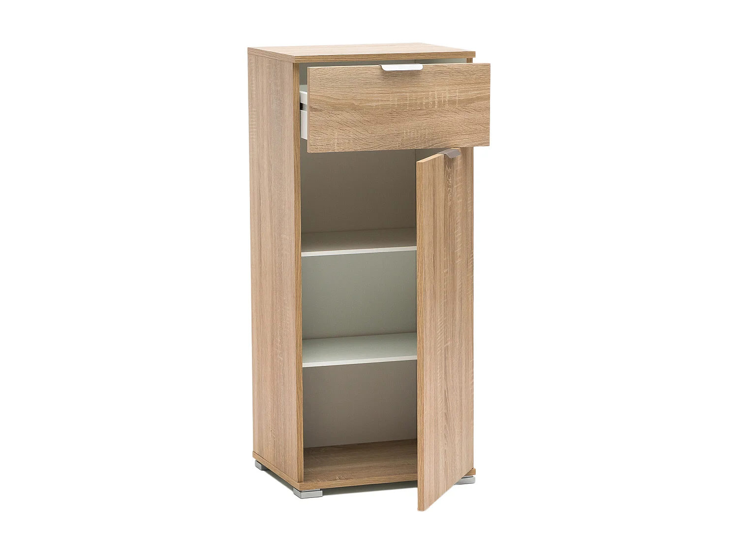 MilaniHome.it - armadietto con un'anta e un cassetto per soggiorno cucina bagno fatto in Italia cm 45x38x103 hdi coloreMarrone chiaro