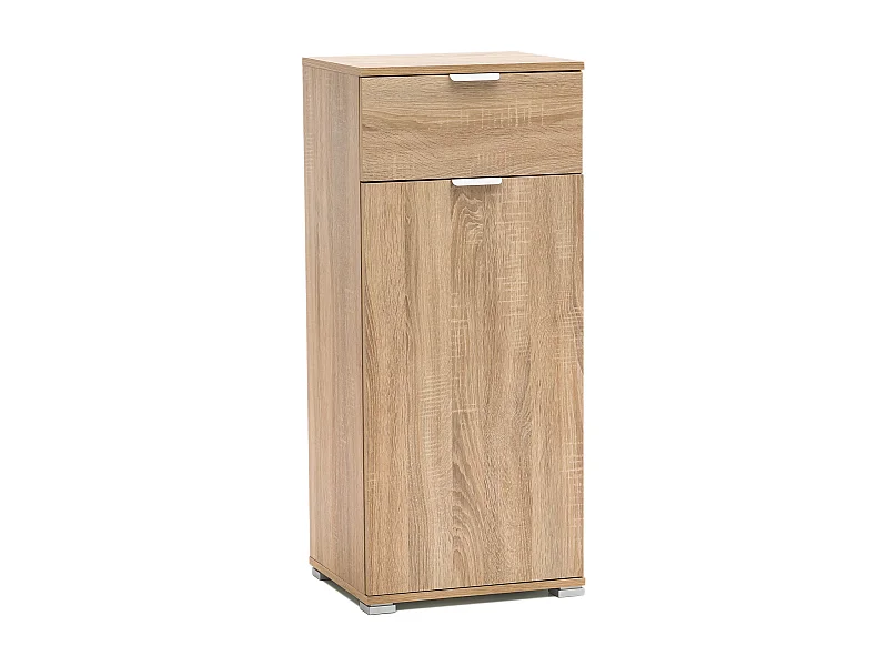 MilaniHome.it - armadietto con un'anta e un cassetto per soggiorno cucina bagno fatto in Italia cm 45x38x103 hdi coloreMarrone chiaro