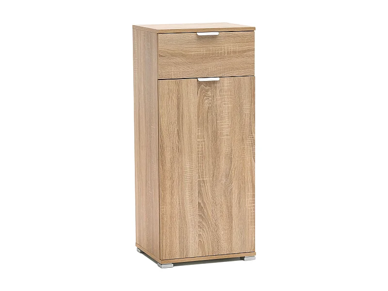 MilaniHome.it - armadietto con un'anta e un cassetto per soggiorno cucina bagno fatto in Italia cm 45x38x103 hdi coloreMarrone chiaro