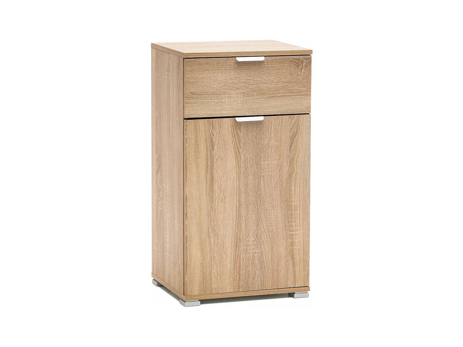 MilaniHome.it - armadietto un anta e un cassetto per soggiorno cucina bagno fatto in Italia cm 75x36,5x174 hdi coloreMarrone chiaro