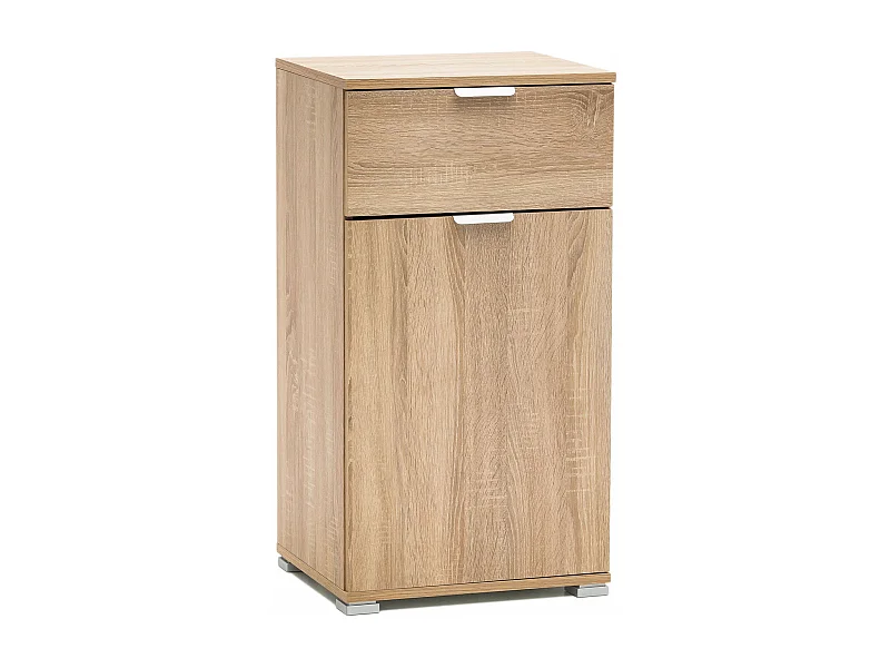 MilaniHome.it - armadietto un anta e un cassetto per soggiorno cucina bagno fatto in Italia cm 75x36,5x174 hdi coloreMarrone chiaro