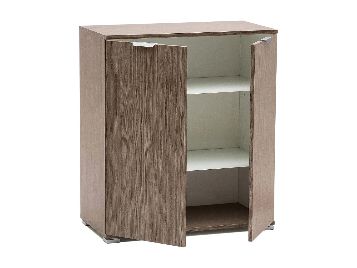 MilaniHome.it - armadietto con 2 ante per soggiorno cucina bagno fatto in Italia cm 75x38x85 hdi coloreRovere grigio