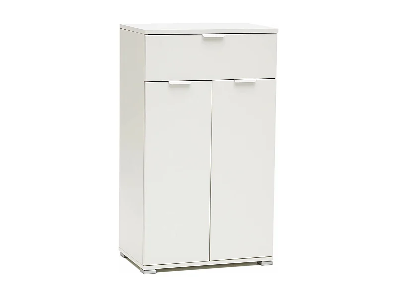 MilaniHome.it - armadietto con due ante e un cassetto per soggiorno cucina bagno fatto in Italia cm 60x38x103 hdi coloreBianco