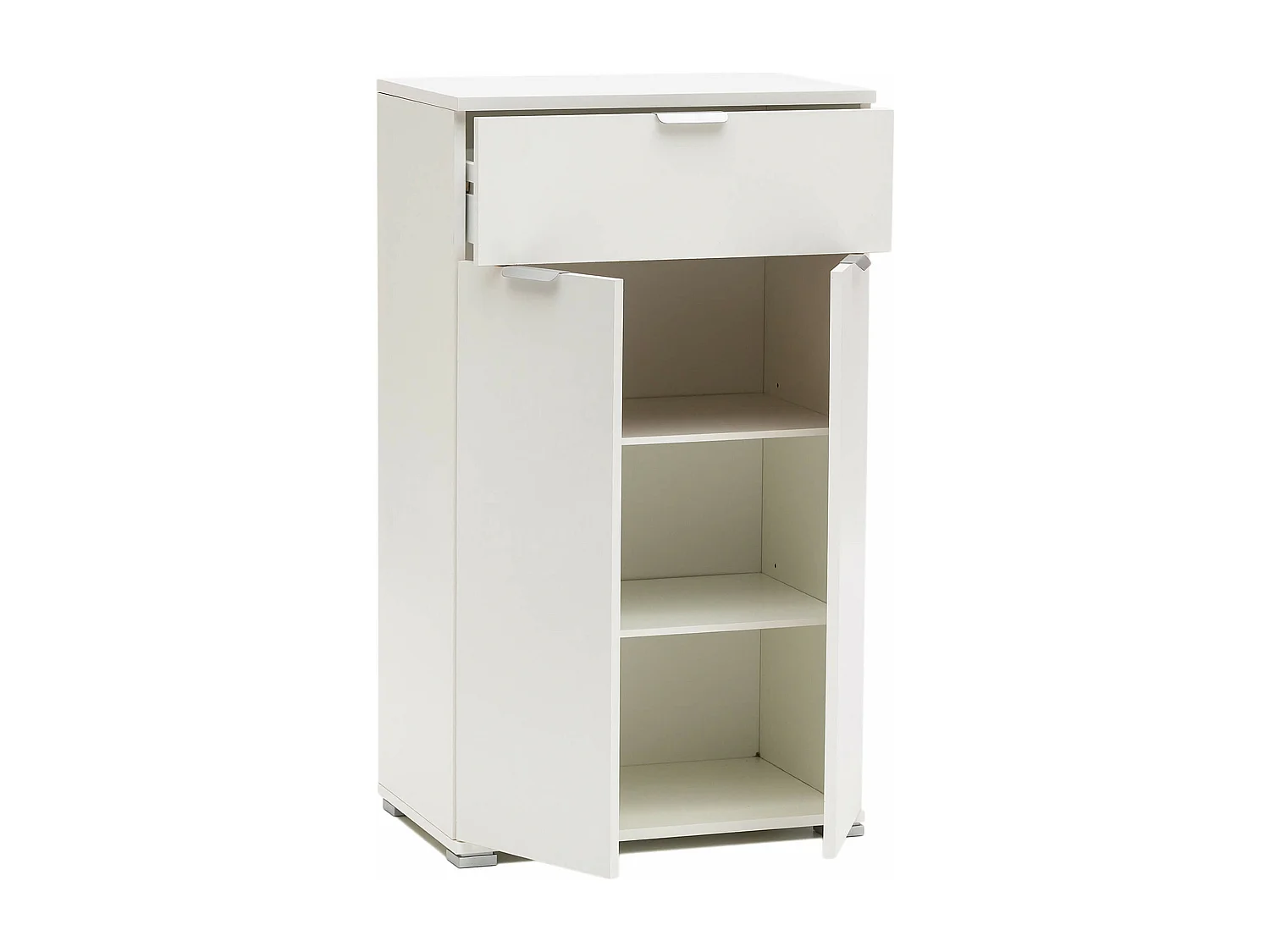 MilaniHome.it - armadietto con due ante e un cassetto per soggiorno cucina bagno fatto in Italia cm 60x38x103 hdi coloreBianco
