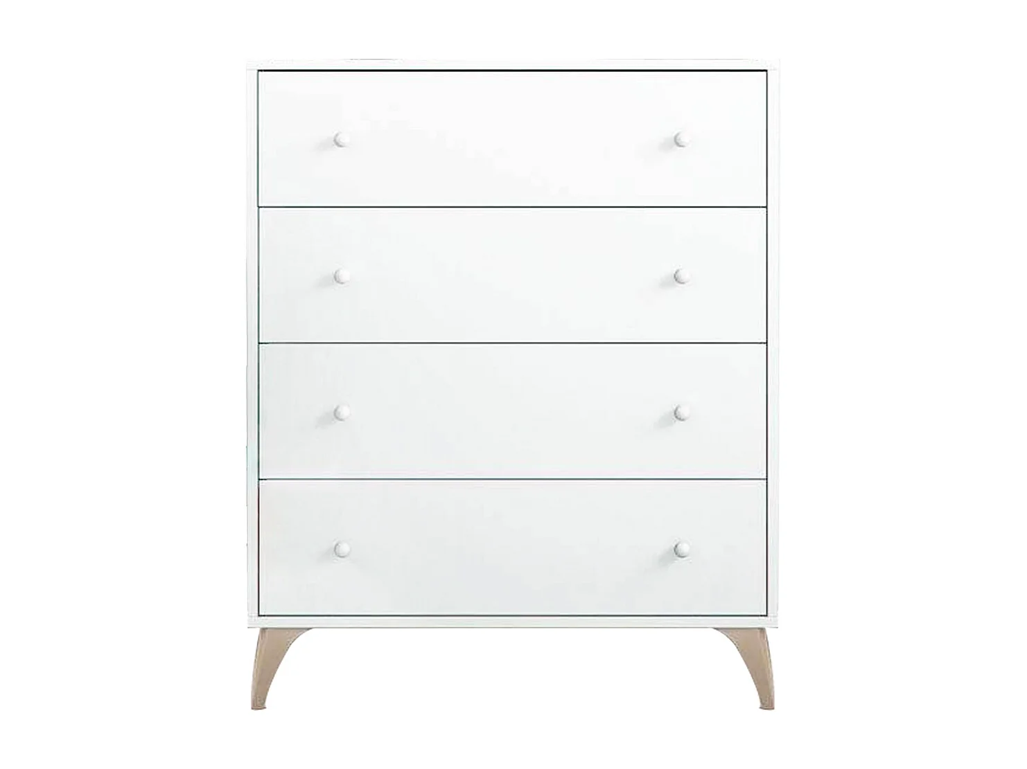 Commode avec 4 tiroirs couleur blanc artic - Longueur 77,5 x Hauteur 95 x Profondeur 40 cm