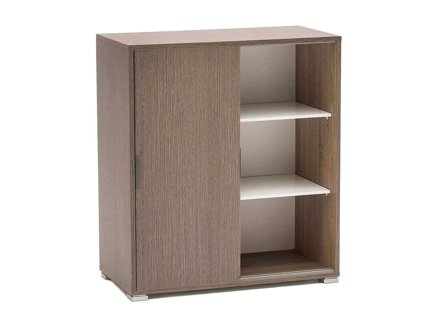 MilaniHome.it - armadietto con 2 ante per soggiorno cucina bagno fatto in Italia cm 75x38x85 hdi coloreRovere grigio