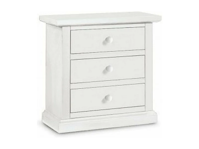 MilaniHome.it - Comodino In Legno Massello 60x35x64di coloreBianco