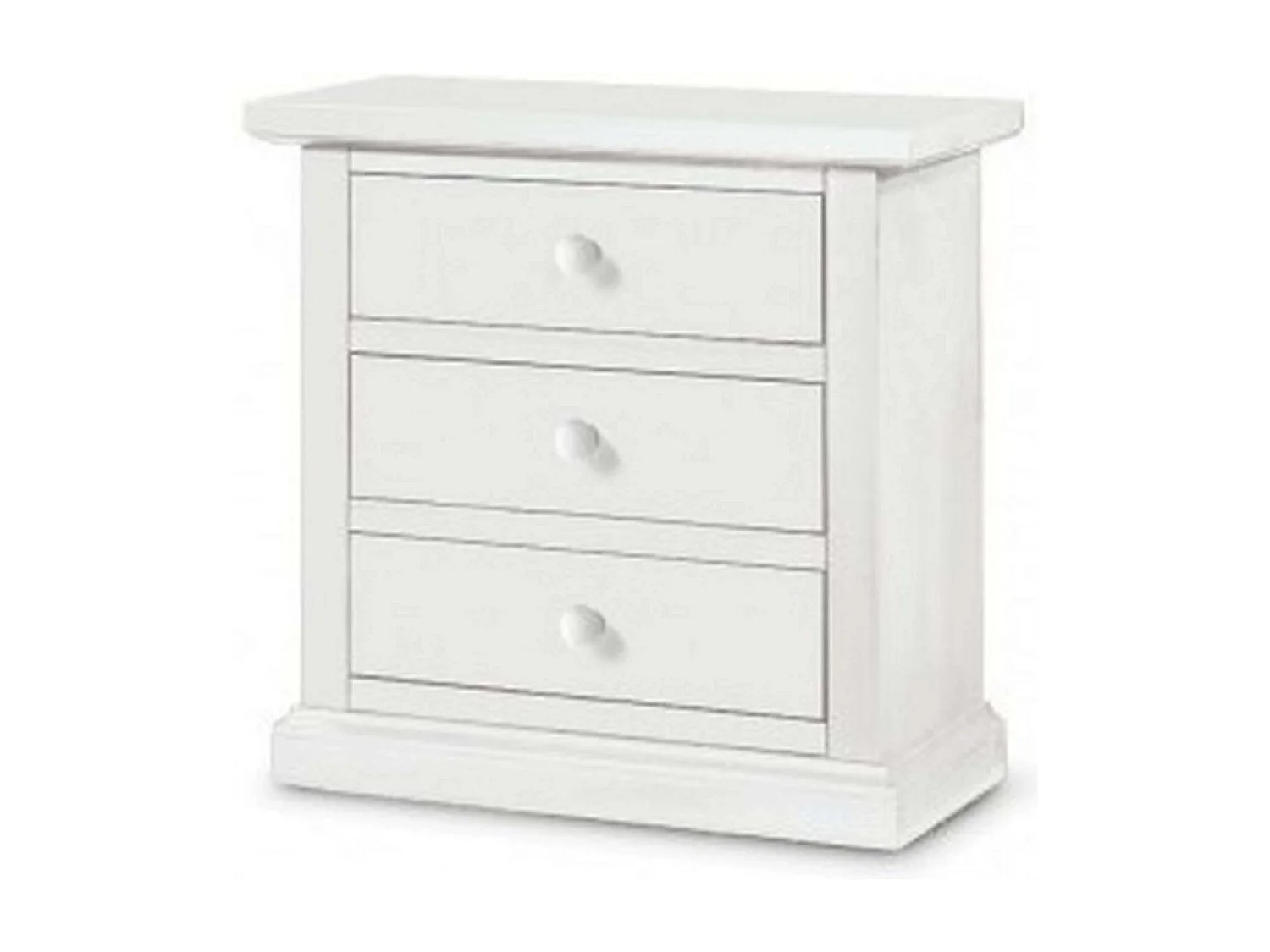 MilaniHome.it - Comodino In Legno Massello 60x35x64di coloreBianco