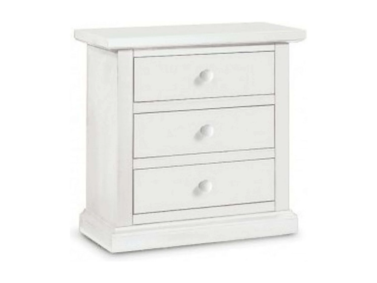 MilaniHome.it - Comodino In Legno Massello 60x35x64di coloreBianco